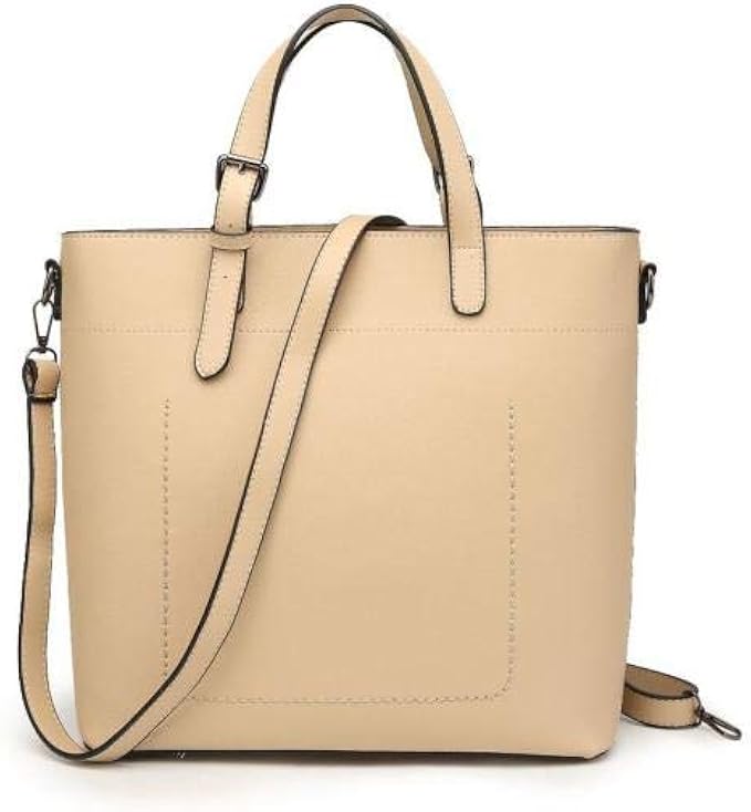 Amazon Dreamysトートバッグ レディース シンプル 通勤バッグ Puレザー 人気 ショルダーバッグ おしゃれ バッグ 通勤 旅行 防水 大容量 手提げバッグ アプリコット トートバッグ