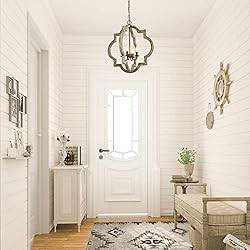 LOG BARN Large Farmhouse Chandelier Handmade Wood 4