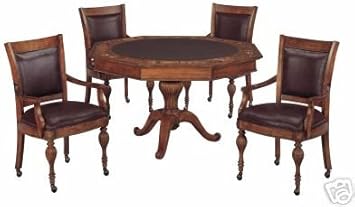 Amazon Com Big Deal Flip Top Octagon Wood Poker Dining Table W 6