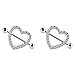 2Pcs Heart Nipple Shield Rings 14G Stainless Steel Body Piercing Jewelry (Crystal Clear 14G=1.6mm)