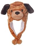 Animal Head Super Soft Plush Childrens Hat - Brown Dog