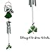 Irish Wind Chimes - Green Stained Glass Angel Holding a Shamrock Charm - St. Patrick's Day Miniature Garden Chime