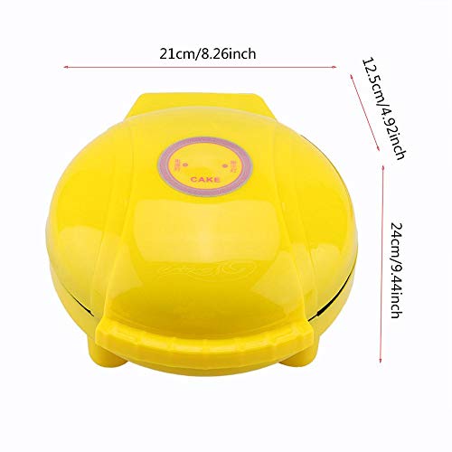 Multifunction Electric Baking Cake Maker,Yellow Cartoon Cupcake Machine Mold Breakfast DIY,Cute 7 Different Shaped,US Plug 110V