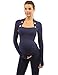 PattyBoutik Mama Button Embellished Ruched Maternity Top (Navy Blue M)