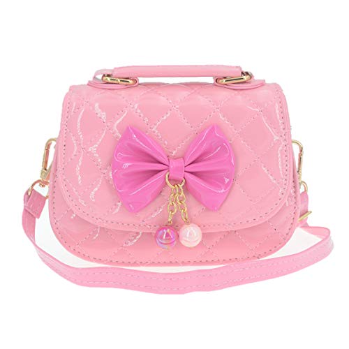 Little Girls Crossbody Purses for Kids - Toddler Mini Cute Princess Handbags Shoulder Bag (Bowknot Pink)