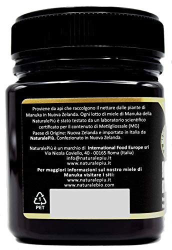 NaturalePiù Manuka-Honig 200+ MGO â 250g Manuka-Honig â Qualitätsprodukt hergestellt in Neuseeland â Von akkreditierten Laboratorien getestetes Methylglyoxal – Bild 5