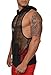 MissionLA Mens Urban See Through Pattern Sleeveless Stringer Hoodie Shirt (Made in America) Black Medium