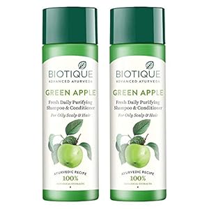 Biotique Green Apple Shine & Gloss Shampoo & Conditioner For Glossy Healthy Hair, 120 ml