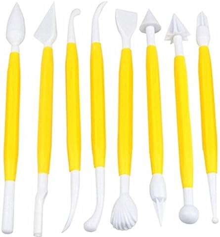 Modeling Tools Double Ended DIY Kit for Cake Clay Pottery Shaping Sculpting Carving(8pcs,Yellow) by Alimitopia