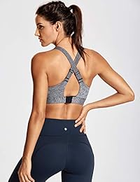 SYROKAN Sujetador deportivo de alto impacto acolchado para dama, cobertura completa, con alambre integrado