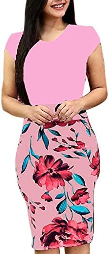 Package Hip Dress for Women Summer Ladies Floral Dress Short Sleeve Splicing Flower Printing Buttock Party Mini Dress