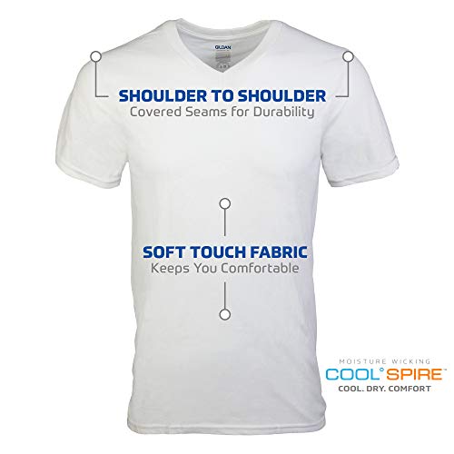 Gildan Men's VNeck TShirts, Multipack, Style G1103, White (6Pack), X