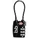 TSA Approved Luggage Lock - 3 Dial Combination Padlock - Small & Lightweight Cable Locks (1 Pack)