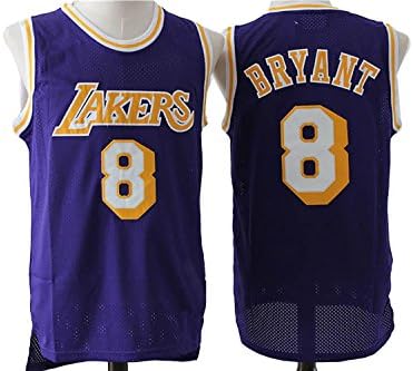 Mens Kobe Bryant #8 Los Angeles Lakers Retro Embroidery Jersey Purple L