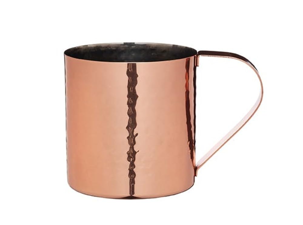 BarCraft BCLLMULE Moscow Mule Mug with Hammered Copper Finish, Stainless Steel, 550 ml, Brown