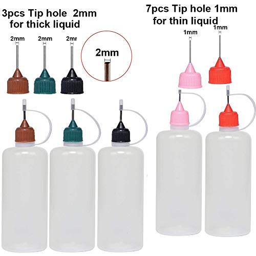 100ml Steel Thick Needle Thick Drip Tip Big Tip Dropper Bottles 5x | E-liquids | All Liquids (Pack of 5) in Mixed Colors