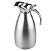 Thermal Carafe Stainless Steel Double Wall Vacuum Insulated 68 Oz Large Capacity Tea/Water Pitcher with Press Button Silver-JUNING