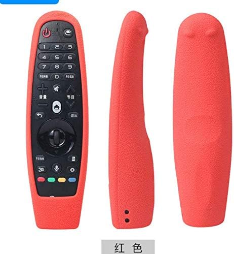 Amecty Remote Control Case Cover For LG Smart TV Remote Control LG AN-MR650/AN-MR600 Protection,Shockproof Washable Silicone Cover Case Holder With Lanyard Anti-Slip Remote Case (Red)