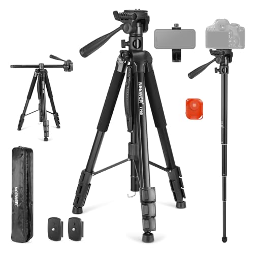 NEEWER Basics 74" Video Stativ Einbeinstativ, 3 Wege Neigekopf, TP05