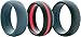 Keepfit 3 Silicone Wedding Ring Silicone Wedding Band for Men Climbing and Outdoors (Red Stripe, 10)
