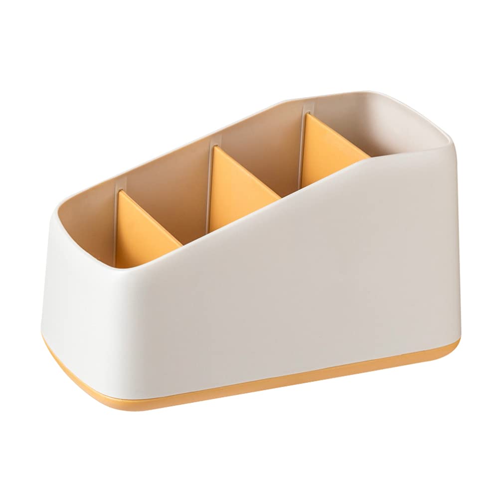 DOITOOL Remote Control Storage Box Multi-Grid Desk Organizer 7.09X3.94X3.90 Inch Plastic Holder for Remote Controls Cosmetics and Office Supplies for Home and Office