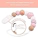 TYRY.HU Pacifier Clip Soother Chains for Baby Girls, BPA Free Soft Silicone Teething Relief Beads Teether Binky Holder Set(2 Pack)