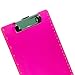Officemate Transparent Plastic Clipboard, Letter Size with Ruler Markings, Neon Pink (83009)