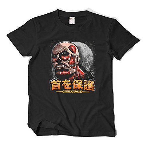 Titan Attack on Titan T-shirt Black Fashion Cosplay Happy Yohe