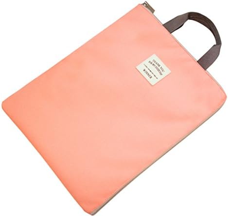 TNKIDO Multi-functional A4 Document Bags Portfolio Organizer-Waterproof Travel Pouch Zippered Case for Ipads, Notebooks, Pens, Documents Portfolios (PINK)