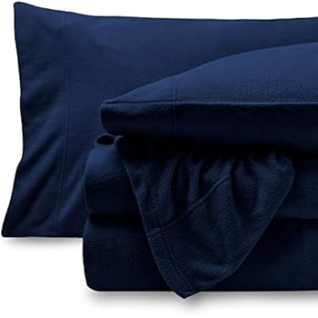 Bare Home Super Soft Fleece Sheet Set - Queen Size - Extra Plush Polar Fleece, Pill-Resistant Bed Sheets - All Season Cozy Warmth, Breathable & Hypoallergenic (Queen, Dark Blue)