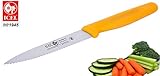 4-inch Serrated Paring Knife,Quality Stainless Steel Blade – Extremely Sharp Edge - Dishwasher Safe – Anti Rust Knives - Multipurpose Professional Kitchen Utensil Yellow - Made in Europe By ICEL