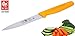 4-inch Serrated Paring Knife,Quality Stainless Steel Blade – Extremely Sharp Edge - Dishwasher Safe – Anti Rust Knives - Multipurpose Professional Kitchen Utensil Yellow - Made in Europe By ICEL