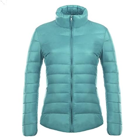 Solme Candy Colors Ultra Light Duck Down Coats Basic Winter Jacket Women Slim Solid Stand Collar Long Sleeve Outerwear As Picture XL