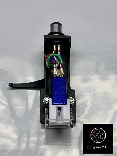 Cartridge and Stylus, needle and Black Headshell with mounting bolts for Technics SL-1200, SL-1210, SL-1600, SL-1610, SL-1700, SL-235, SL-23A, SL-B2, SL-B202, SL-B205, SL-B3