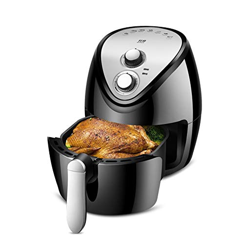 Click Here to See More Images Air Frying No Oil Household Electric Frying Pan Large Capacity French Fries-3Oz/Black