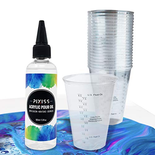 Acrylic Paint Pouring Bundle - Floetrol Pouring Medium for Acrylic Paints, Cups, 16x 2-Ounce Acrylic - //coolthings.us