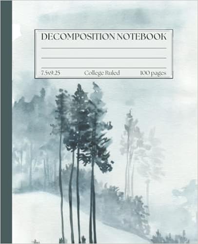 Decomposition Notebook: Watercolor Forest Composition Notebook College Ruled 7.5" x 9.25", 100 Pages - 