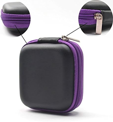 nabati Portable storage bag anti-pressure square earphone storage box finishing package key bag coin purse (purple)