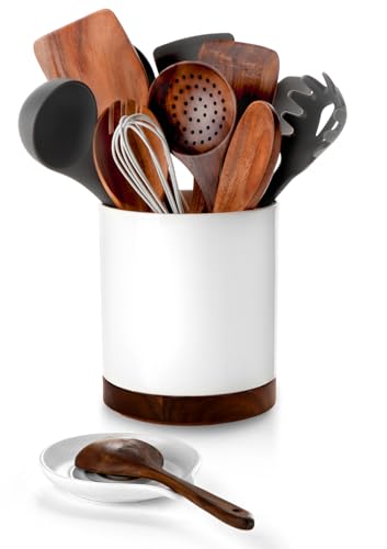 Ceramic Rotating Utensil Holder Spoon Rest
