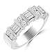 Madina Jewelry 1.50 ct Baguette and Round Cut Diamond Wedding Band Ring in Platinum in Size 9