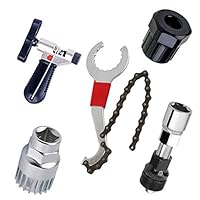 Fokine Mountain Bike Repair Tool Kits Bicycle Chain Removal/Bracket Remover/Freewheel Remover/Crank Puller Remover Outdoor Bike Tools (5 in 1)