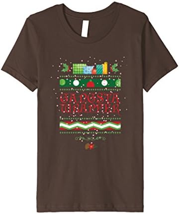 Kids Gangsta Wrapper Funny Christmas Wrapping Paper T-Shirt 10 Brown