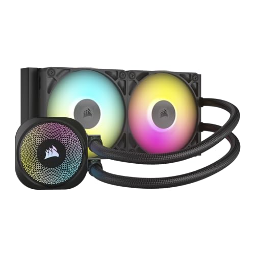 Corsair iCUE LINK Titan 240 RX RGB-Kühler für CPU – 240 mm AIO – 2X RX120 RGB-Lüfter integriert – Gefertigt für Intel LGA 1851/1700, AMD AM5/AM4 – Inklusive iCUE LINK-Systemhub – Schwarz