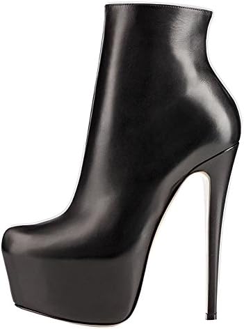 MERUMOTE Women's Platform Ankle Boots Zipper High Heels Shoes Short Booties