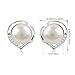 B.Catcher Silver Pearl Earrings 925 Sterling Silver Freshwater 8mm Pearl Studs Earrings Heart Set Gift