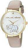 kate spade new york Women's 'Metro' Quartz Stainless Steel and Leather Casual Watch, Color Grey (Model: KSW1208)