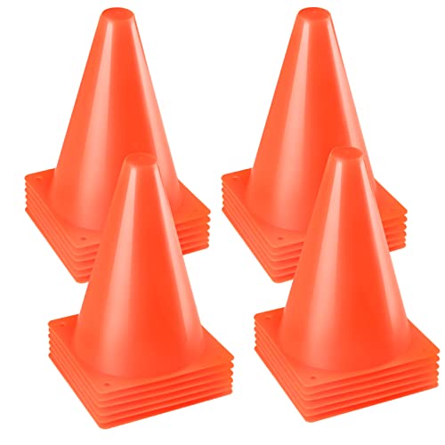 Ptaedex 7 Inch Orange Cones Soccer Cones Agility Field Marker Cone for