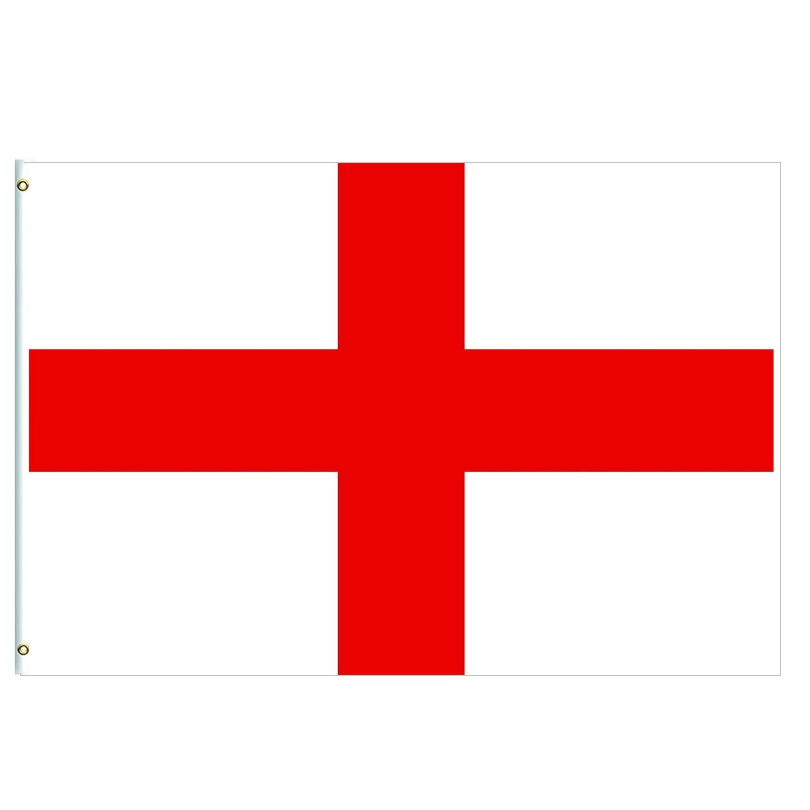 5ftx3ft Large England St Georges Flag Banner,Double Sided With Brass Eyelets and UV Fade Resistant St George's Cross National Flag for Outdoor & Indoor 2026 Wold Cup Football Events Home Décor