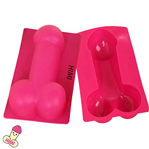 Himi 3D Large Silicone Penis Cake Mold - Set of 2 - Pecker Cake Pan -DIY Cock Mold Chocolate Soap Fondant Baking Mold Tray Kitchen Tool Baking Tool for Home Kitchen and Bachelorette Party (2 Pieces)