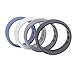 Silicone Wedding Ring For Men & Women By QOG, 4 Pack - Black, Blue, Grey, Light Grey. Sizes 6-15. Rubber Bands For Active Life-styles